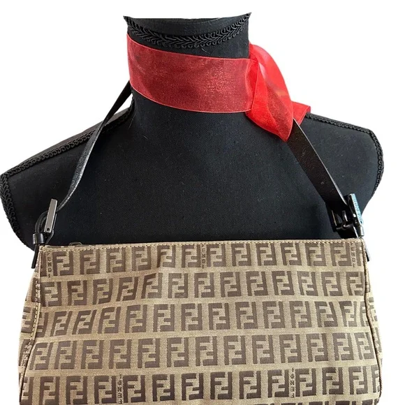 Fendi Brown and Tan Shoulder Bag with Iconic Monogram - Picture 8 of 12